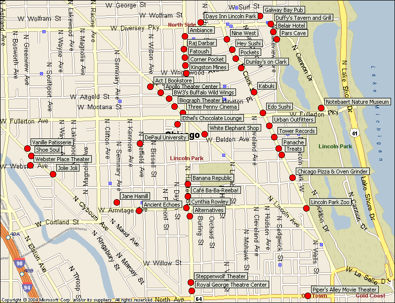 Chicago's Lincoln Park Neighborhood Map