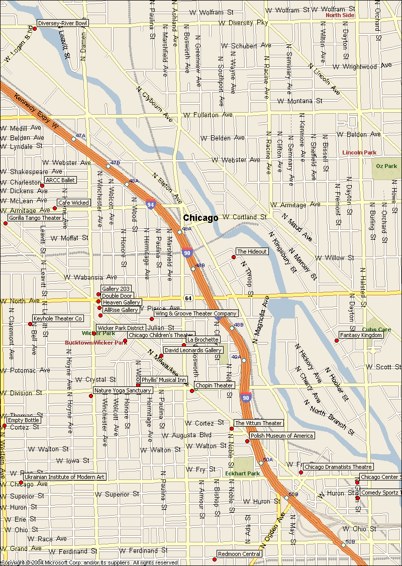 Chicago's Wicker Park Bucktown Neighborhood Map