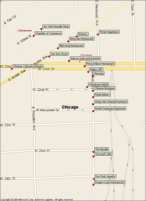 Chicago's Chinatown Neighborhood Map