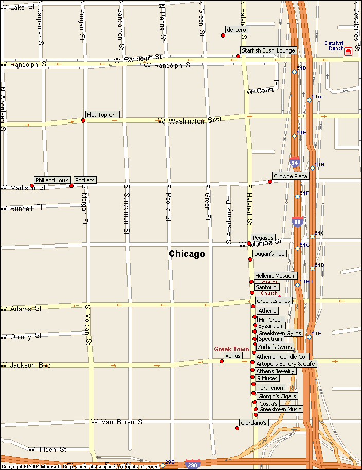 Chicago's Greektown Neighborhood Map