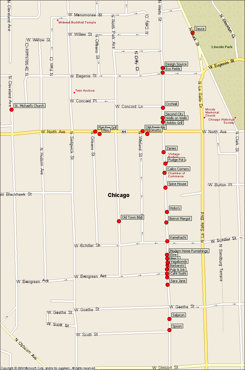 Old Town Chicago Neighborhood Map