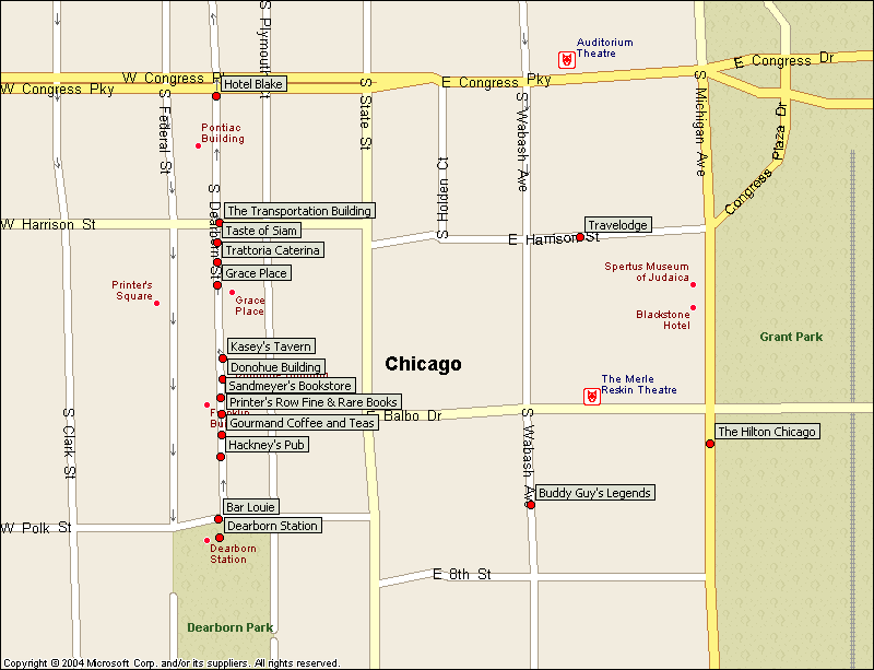 Printer Row Chicago Neighborhood Map